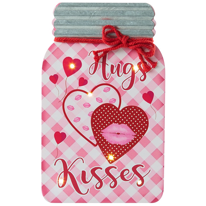 Valentine's and St Patrick's Lighted Mason Jar Wall Plaque With Saying