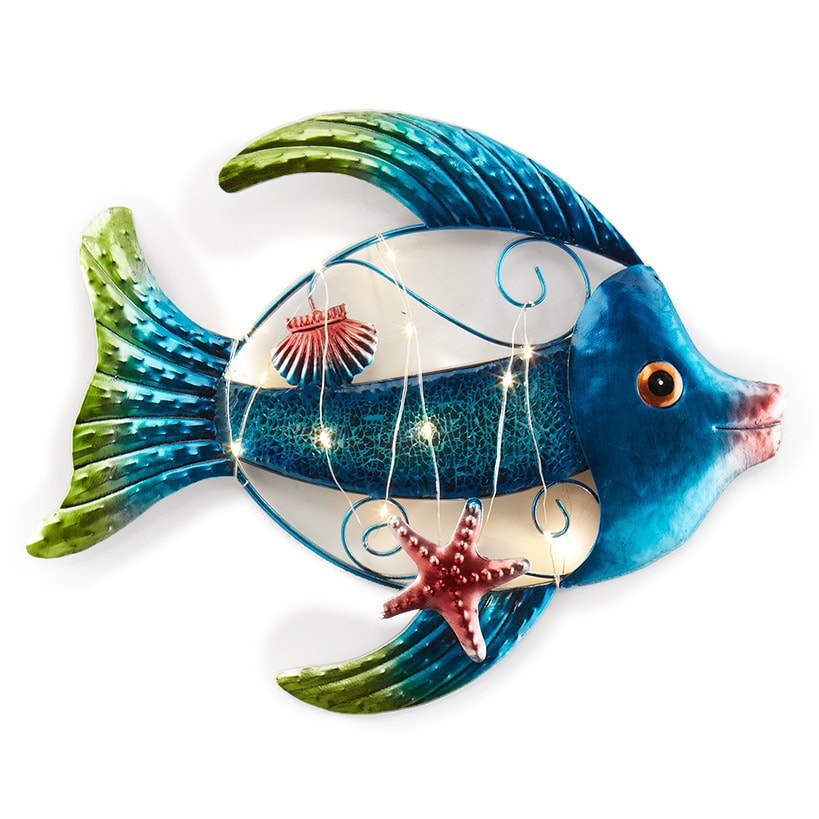 Lighted Metal Sealife Wall Hanging
