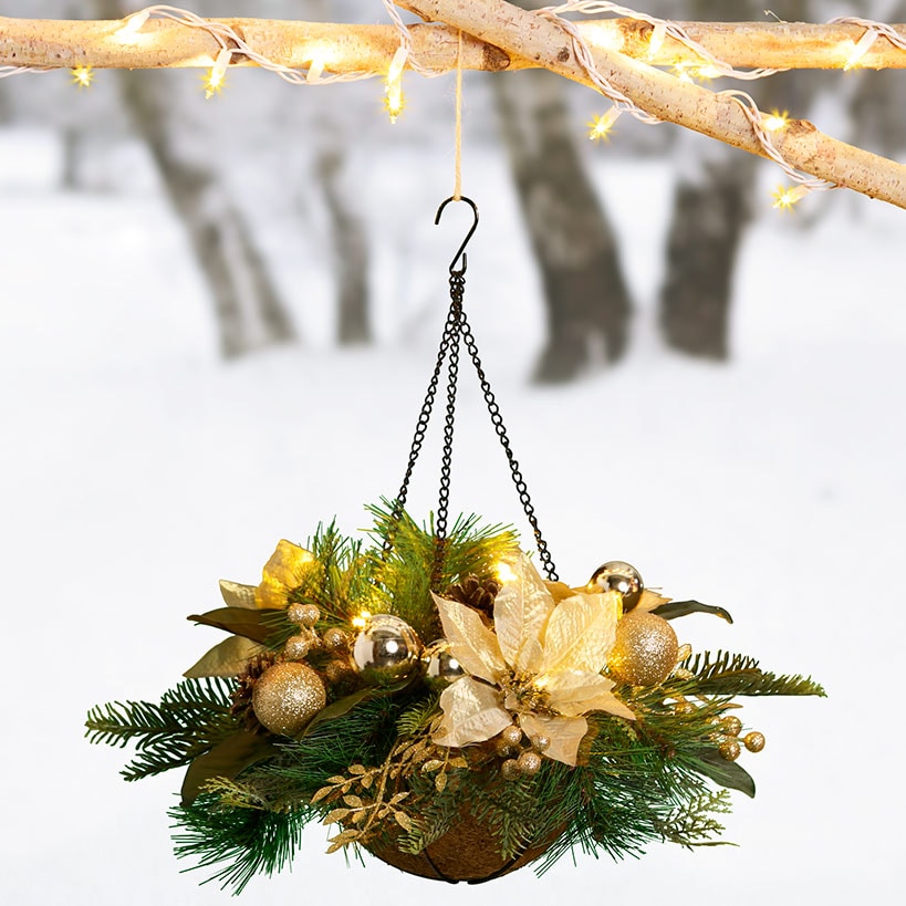 Lighted Seasonal Basket with Timer#select-basket_white