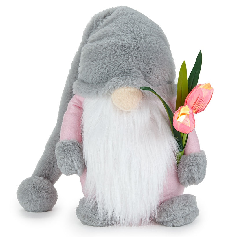 Spring Gnome with Tulips