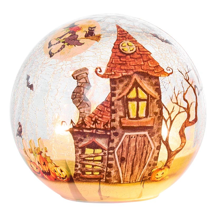 Halloween and Harvest Lighted Themed Glass Globe Art