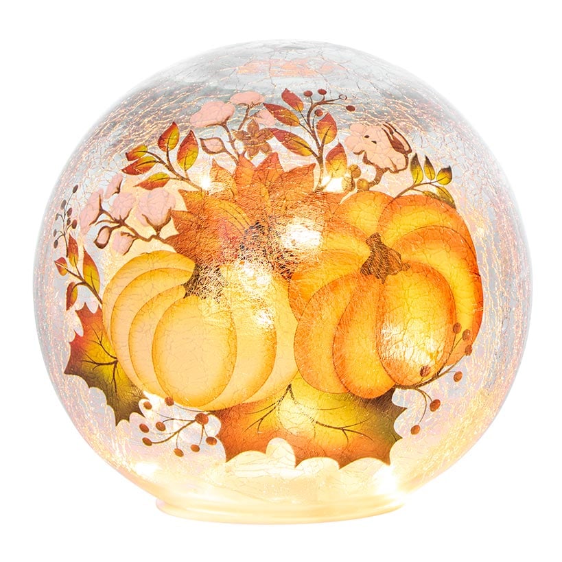 Halloween and Harvest Lighted Themed Glass Globe Art