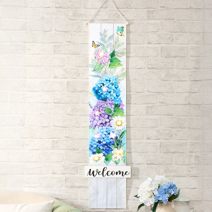 LED Lighted Welcome Banner - Flower or Patriotic 46" Length