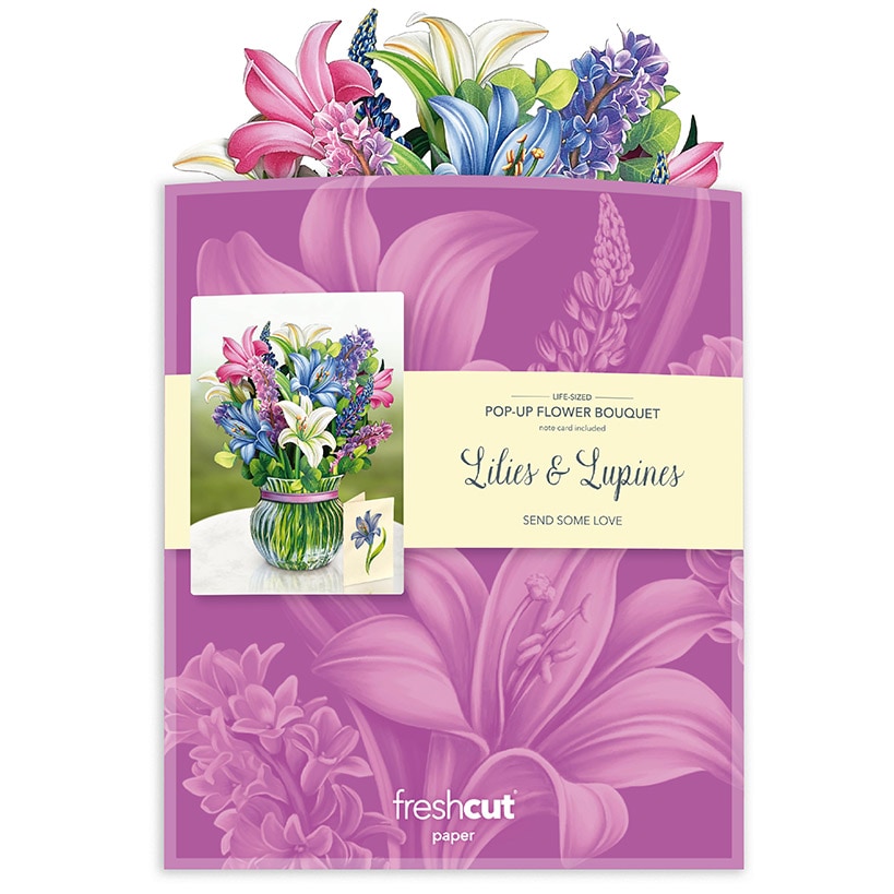 Lilies & Lupines Pop-Up Flower Bouquet Card