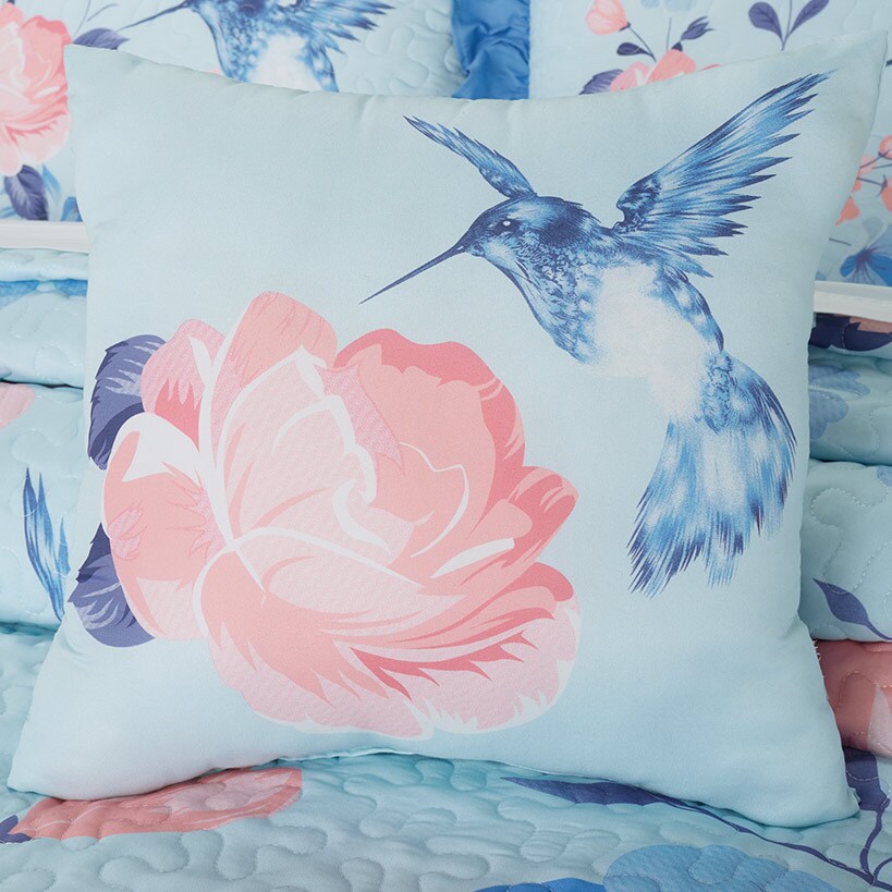 Floral and Hummingbird Sham