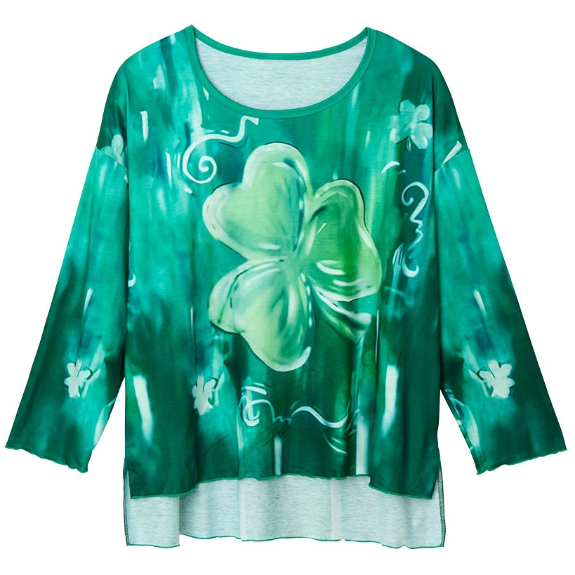St. Patrick's Day Long Sleeve Women's T Shirt Shamrock Clovers