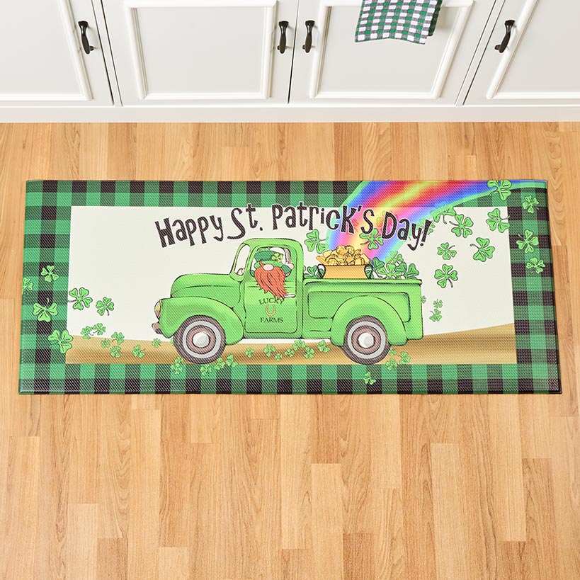 St Patrick's Day Kitchen Comfort Runner Rug Lucky Farms