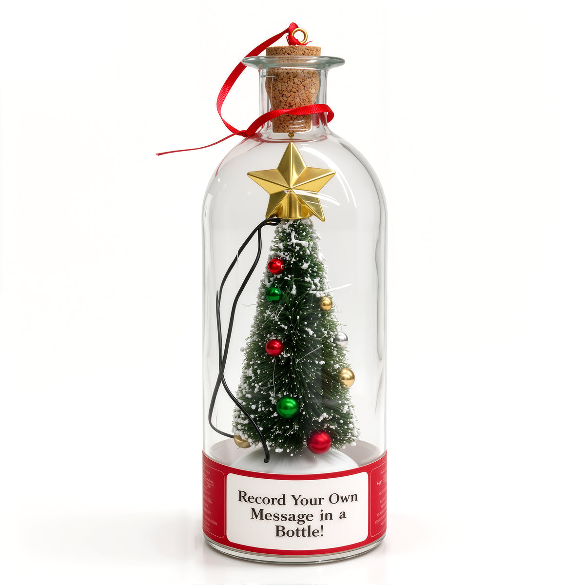 Recordable Christmas Tree in a Bottle, 30-Second Voice Message Keepsake