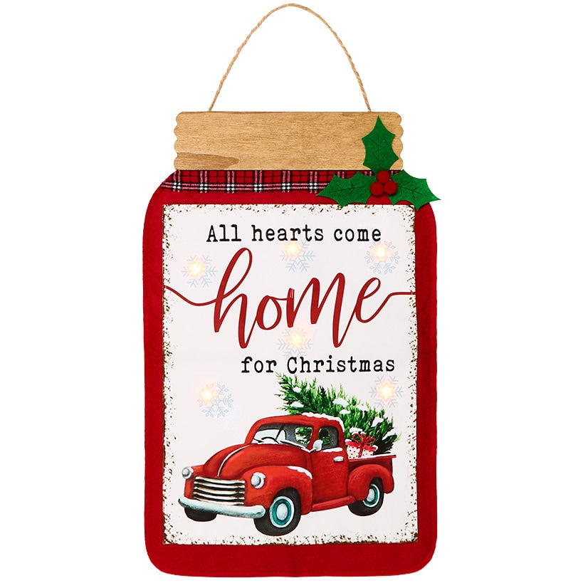 Lighted Holiday Mason Jar Wall Decor