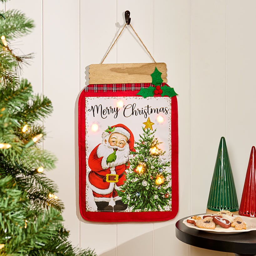 Lighted Holiday Mason Jar Wall Decor