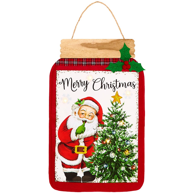 Lighted Holiday Mason Jar Wall Decor