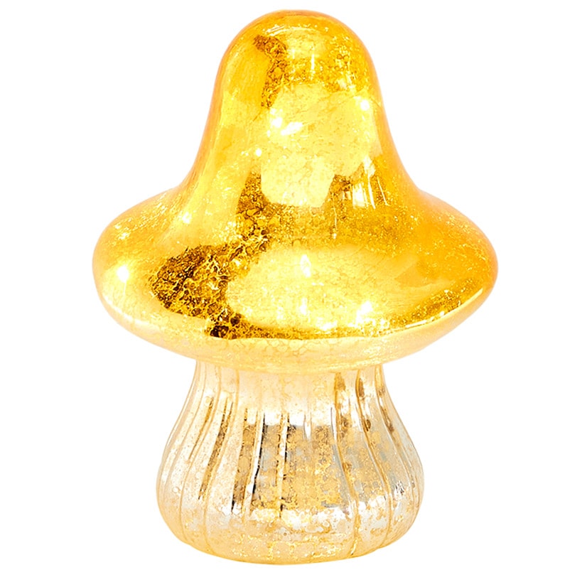 Fall Lighted Glass Mushrooms - Green, Yellow or Orange