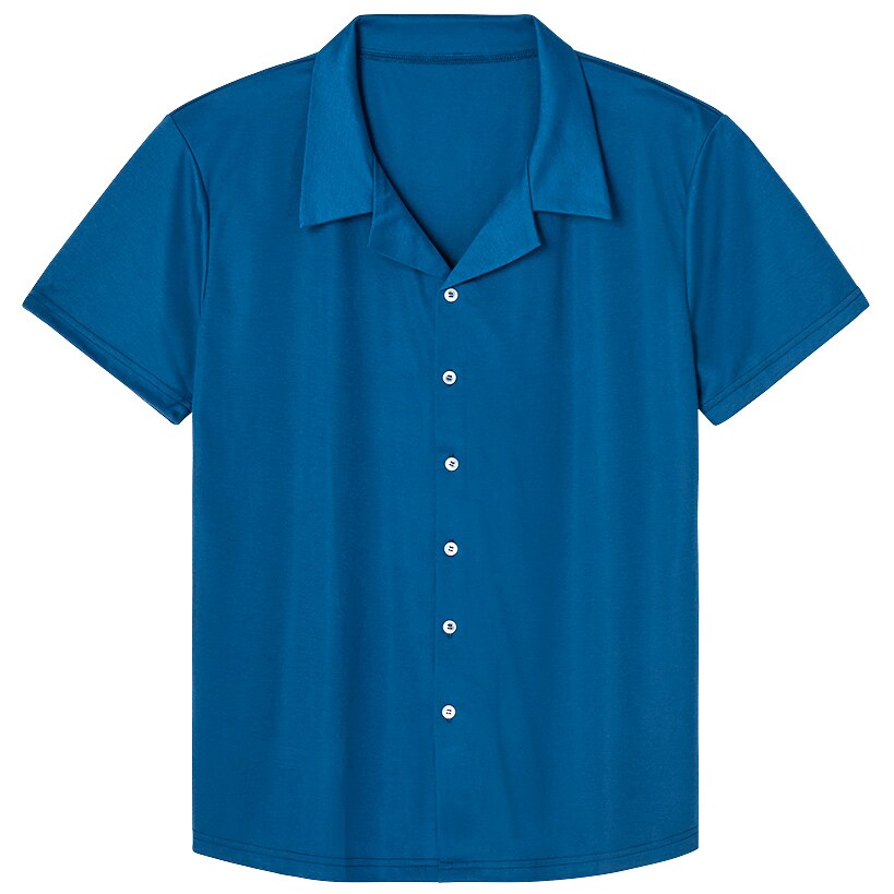 Men's Navy Button Down Short Sleeve Shirt