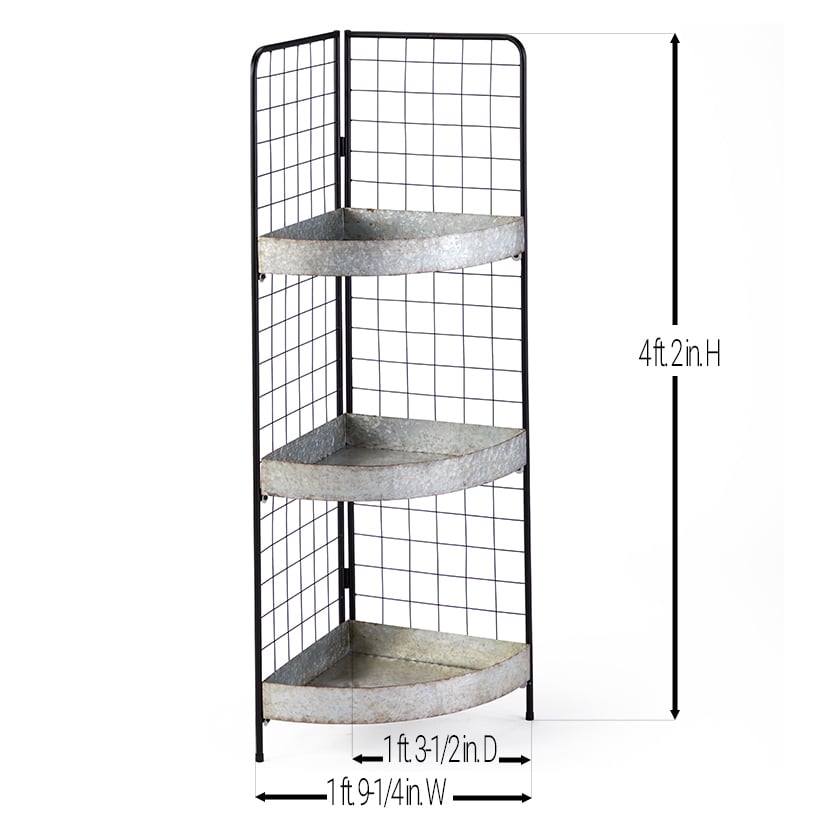 3-Tier Metal Corner Shelves