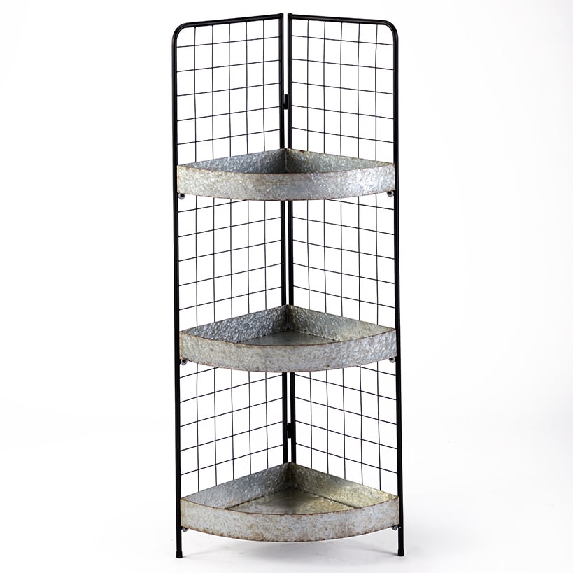 3-Tier Metal Corner Shelves