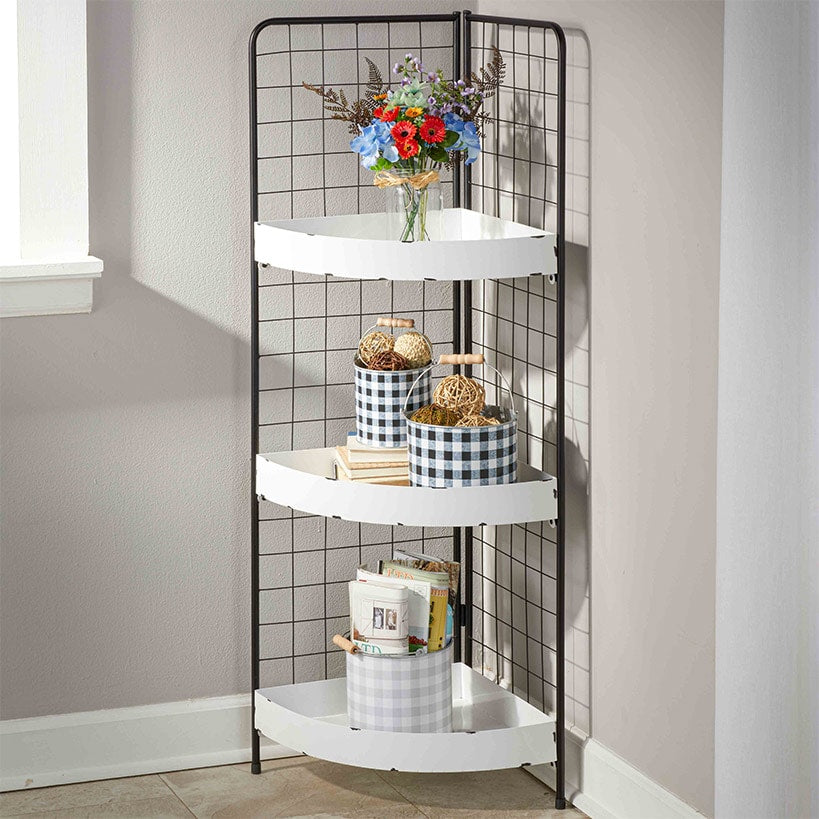 3-Tier Metal Corner Shelves