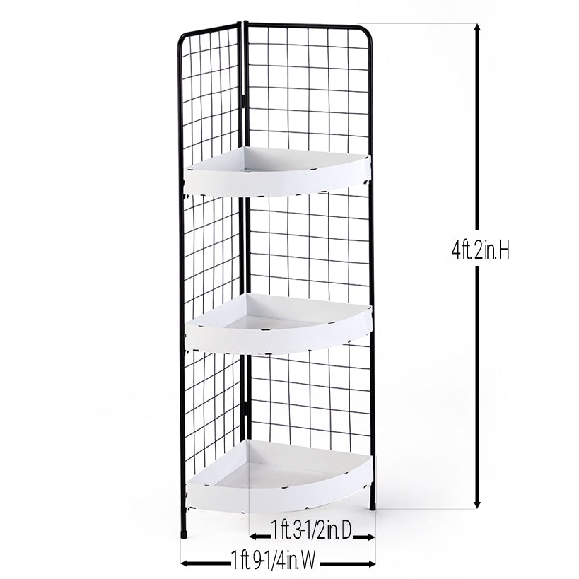 3-Tier Metal Corner Shelves