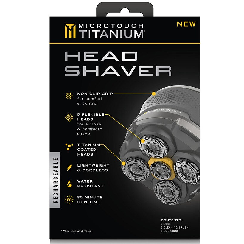 Microtouch Titanium Head Shaver With 5 Flexible Heads Cordless