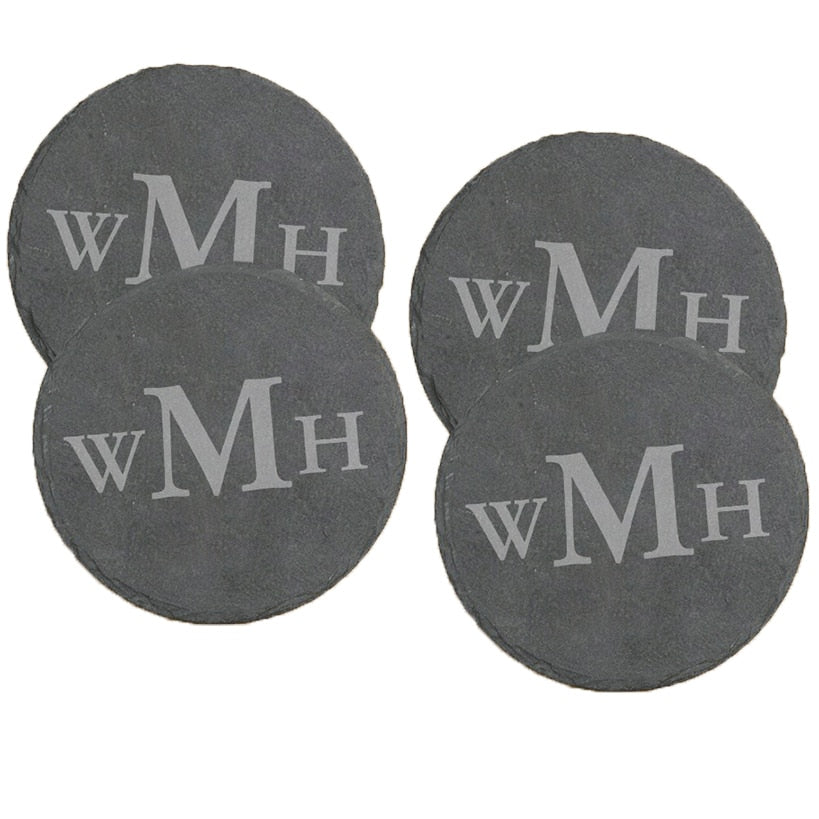 Personalized Slate Round Coasters Set of 4