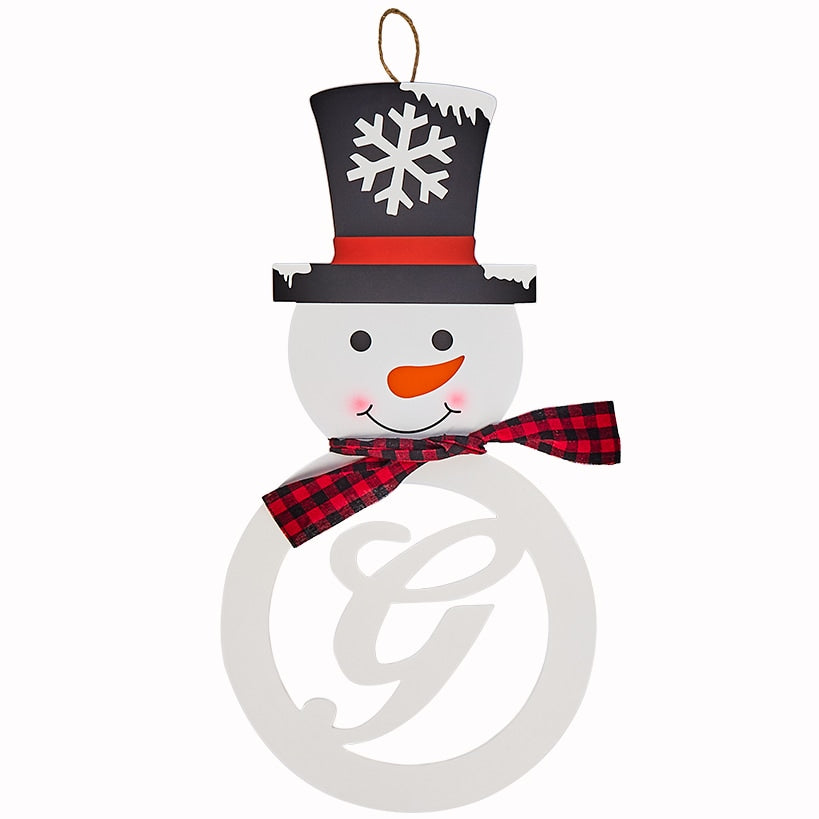 Monogram Snowman Wall Hangings