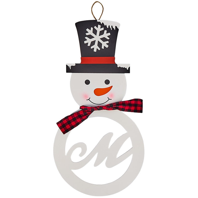 Monogram Snowman Wall Hangings