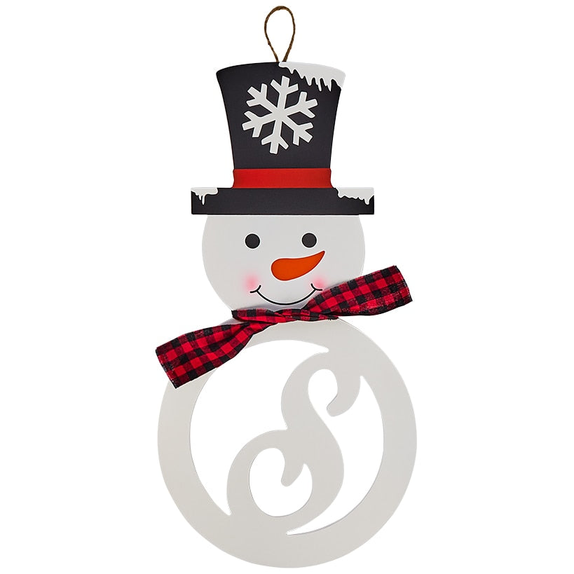Monogram Snowman Wall Hangings