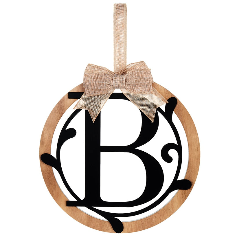 Country Monogram or Welcome Wall Hanging With Bow