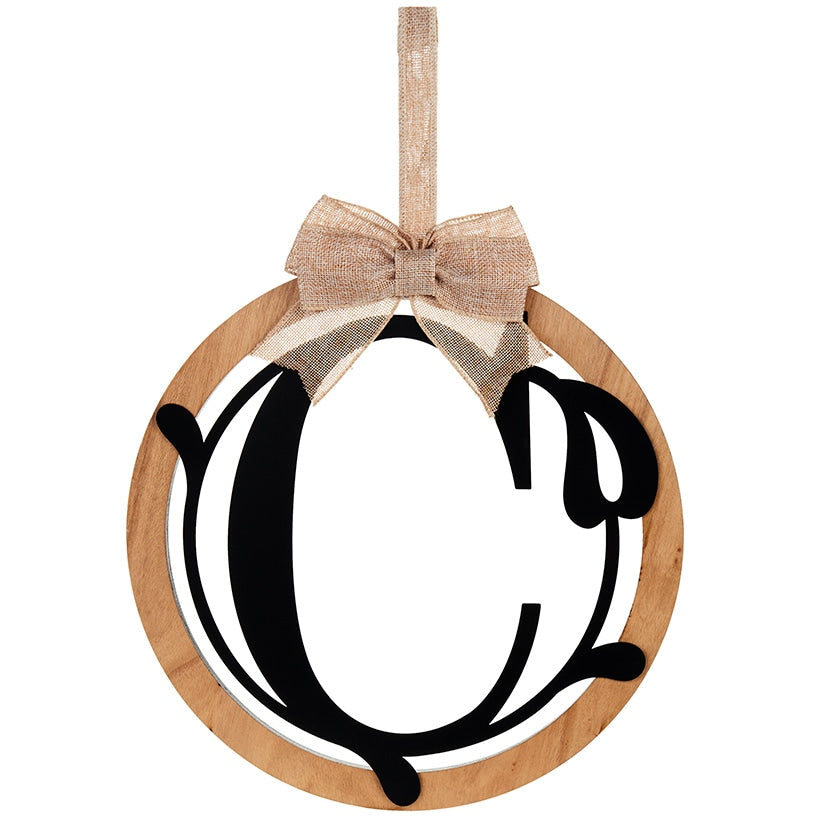 Country Monogram or Welcome Wall Hanging With Bow