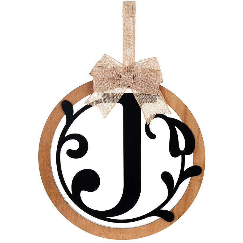 Country Monogram or Welcome Wall Hanging With Bow
