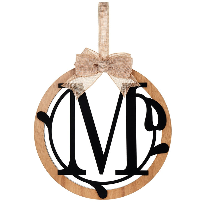 Country Monogram or Welcome Wall Hanging With Bow