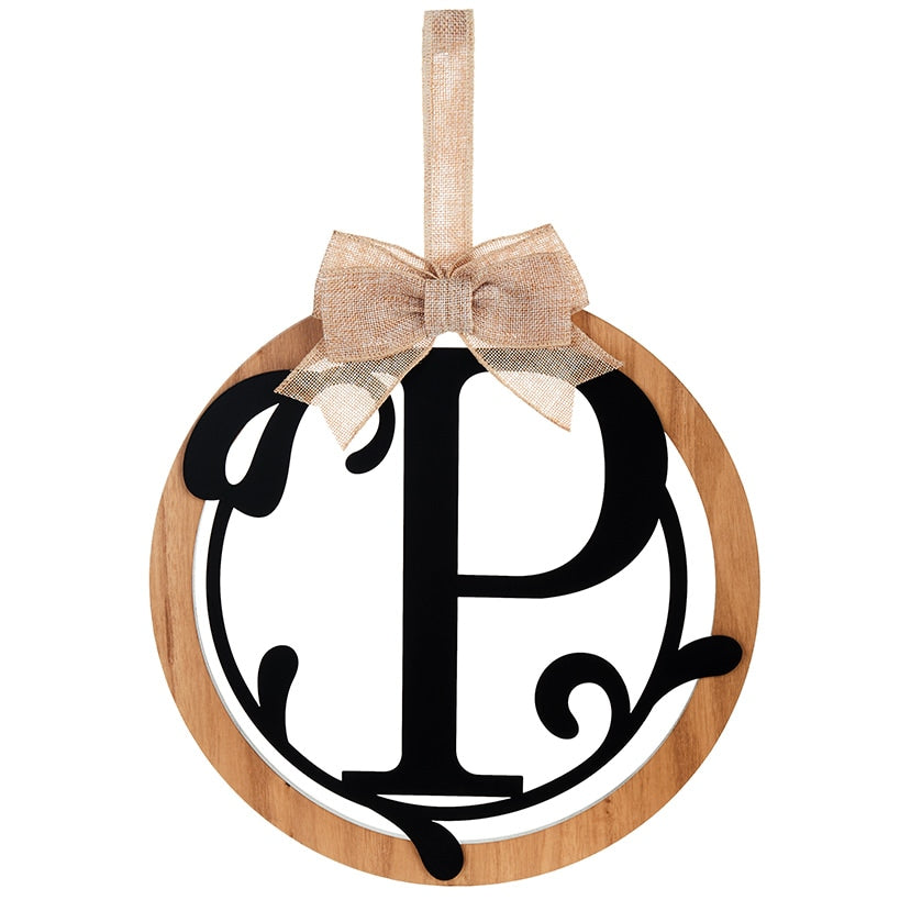 Country Monogram or Welcome Wall Hanging With Bow