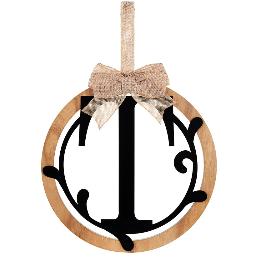 Country Monogram or Welcome Wall Hanging With Bow