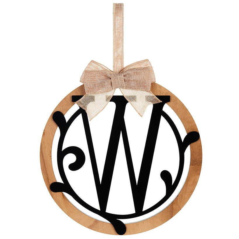 Country Monogram or Welcome Wall Hanging With Bow