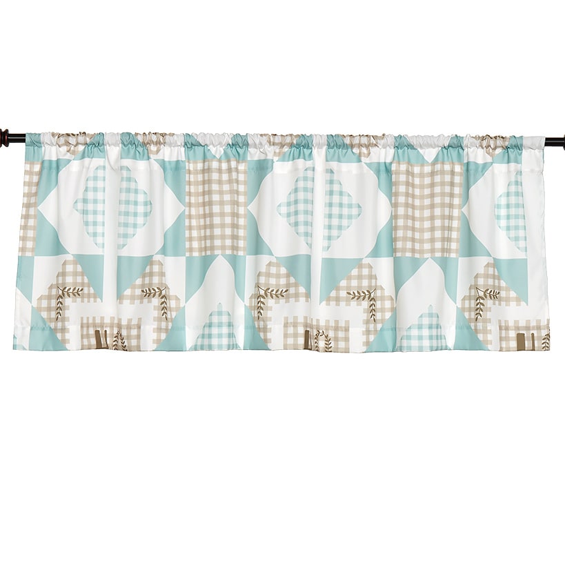 Home Pattern Shower Curtain, Bath Rug, Hand Towels, Valance, or Hooks