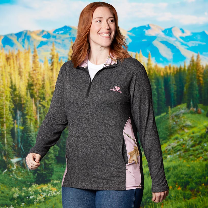 Mossy Oak Women's Quarter Zip Pullover