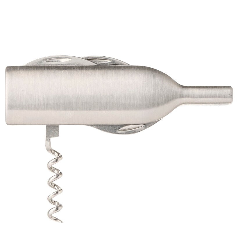 Wine Bottle Tool - Corkscrew, Cap Lifter, Magnifier, Knife, Cutter Blade