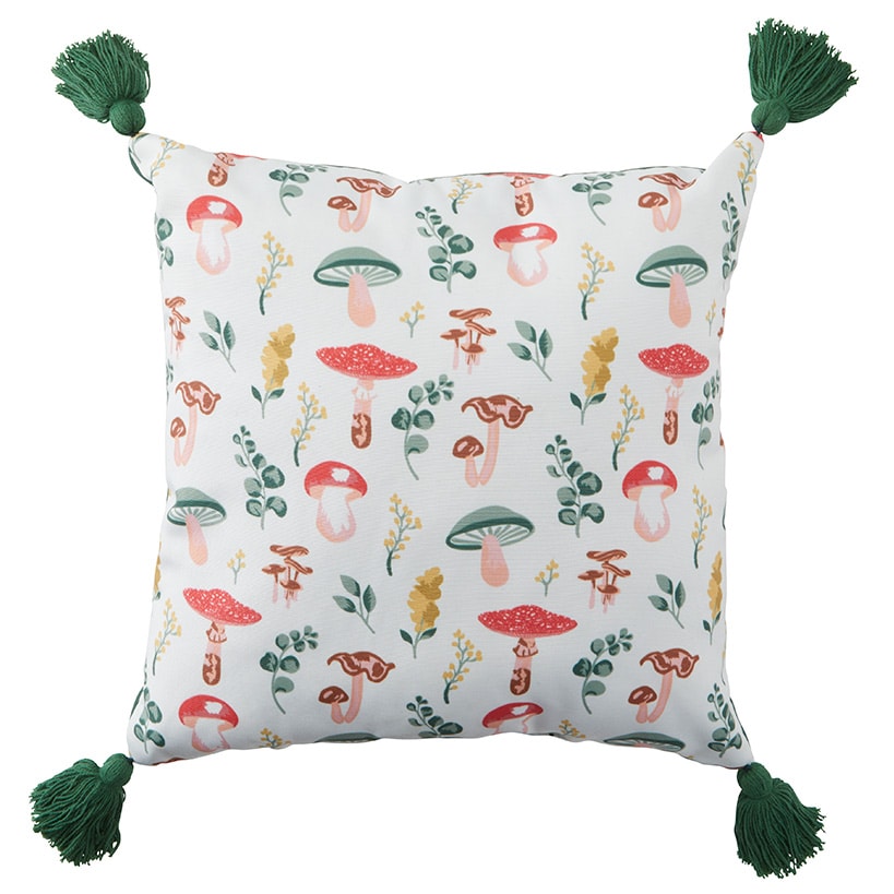 Spring Mushroom Accent Pillow