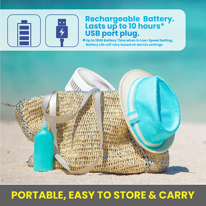 My Foldaway™ Rechargeable Fan - Compact and Portable Cooling Solution