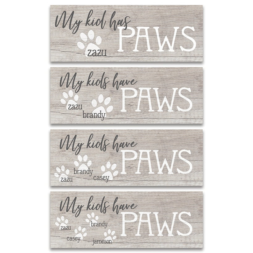 Personalized Pet My Kids Have Paws Wall Hanging