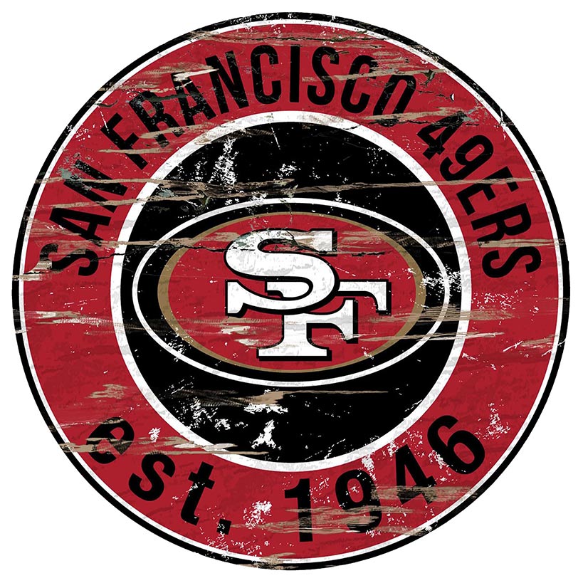 NFL Round Heritage Logo Sign 12"
