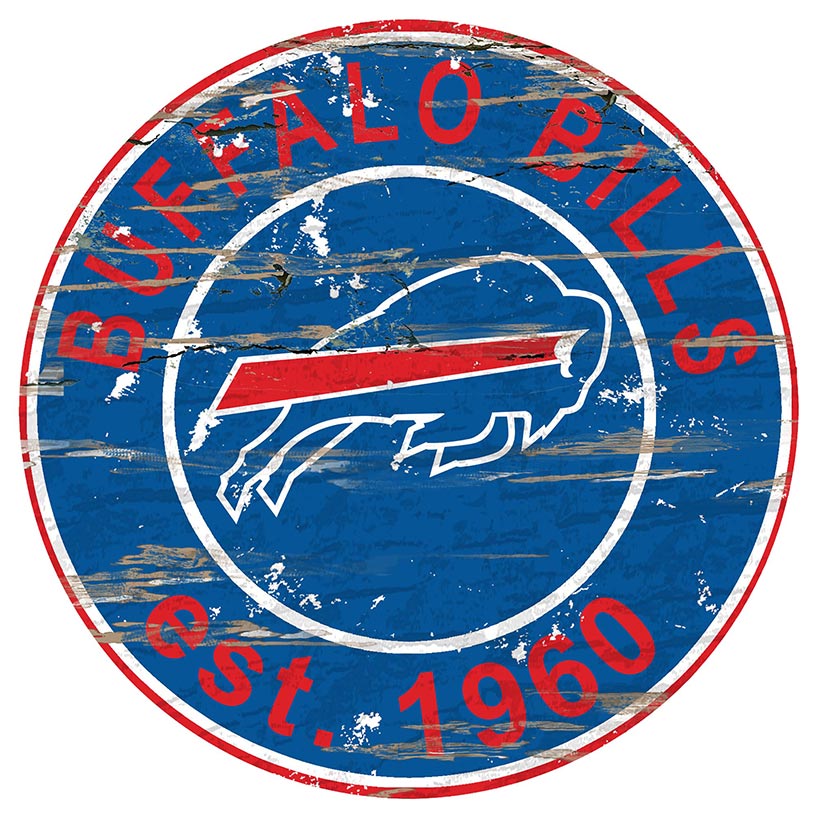 NFL Round Heritage Logo Sign 12"