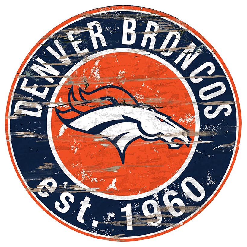 NFL Round Heritage Logo Sign 12"
