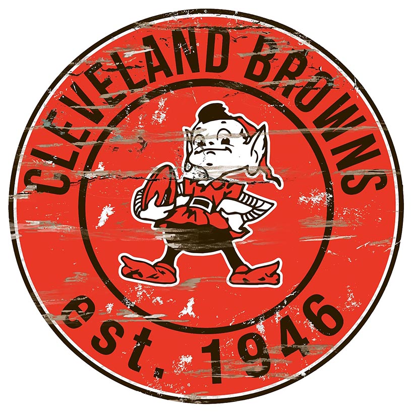 NFL Round Heritage Logo Sign 12"