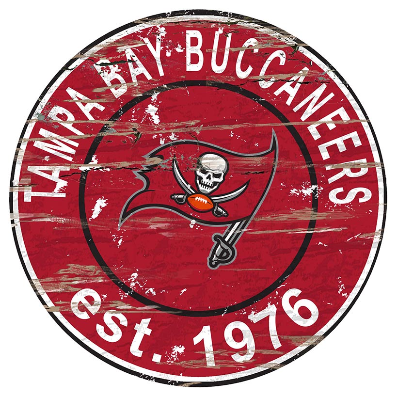 NFL Round Heritage Logo Sign 12"