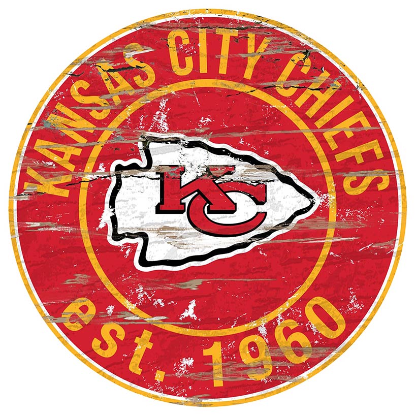 NFL Round Heritage Logo Sign 12"