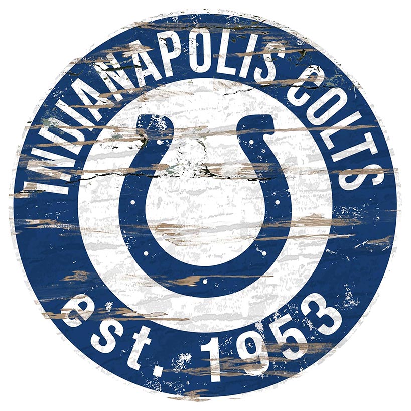 NFL Round Heritage Logo Sign 12"