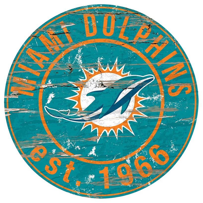 NFL Round Heritage Logo Sign 12"