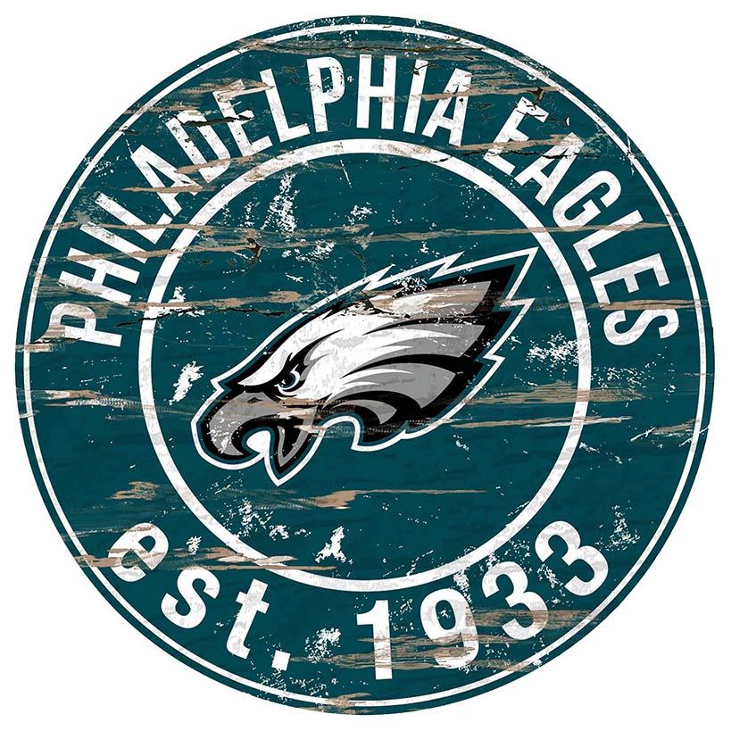 NFL Round Heritage Logo Sign 12"