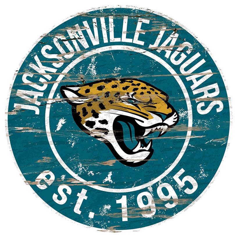 NFL Round Heritage Logo Sign 12"