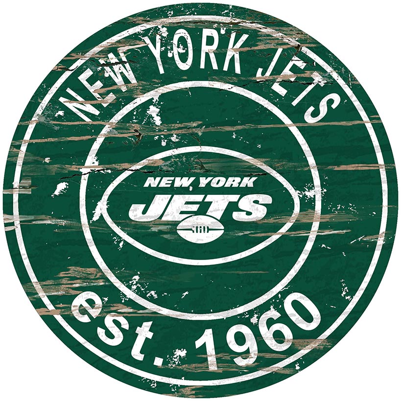 NFL Round Heritage Logo Sign 12"